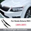 Voor Skoda Octavia MK3 2015-2017 Koolstof Koplamp Lamp Ooglid Wenkbrauwen Cover Trim Koplamp Trim Auto Accessoire Koplamp Cover