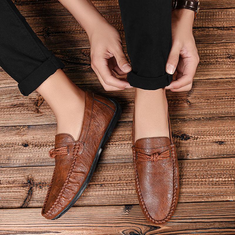 Fashion Leisure Business Men's Slip On Loafer Gentleman Minimalist Style Wedding Party Daily Office Comfortable Walking Leather Shoes