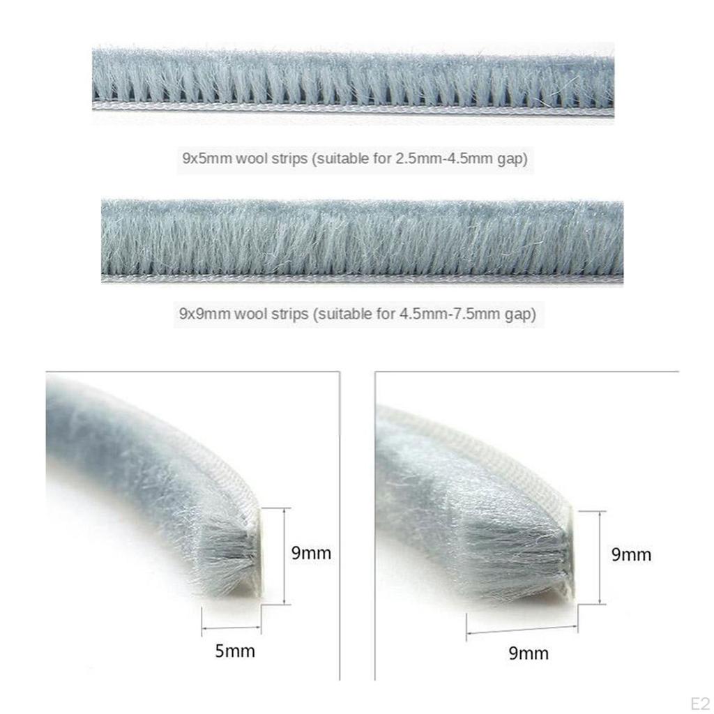 10M Self Adhesive Draught Excluder Brush Window Door Seal Tape Weather Strip