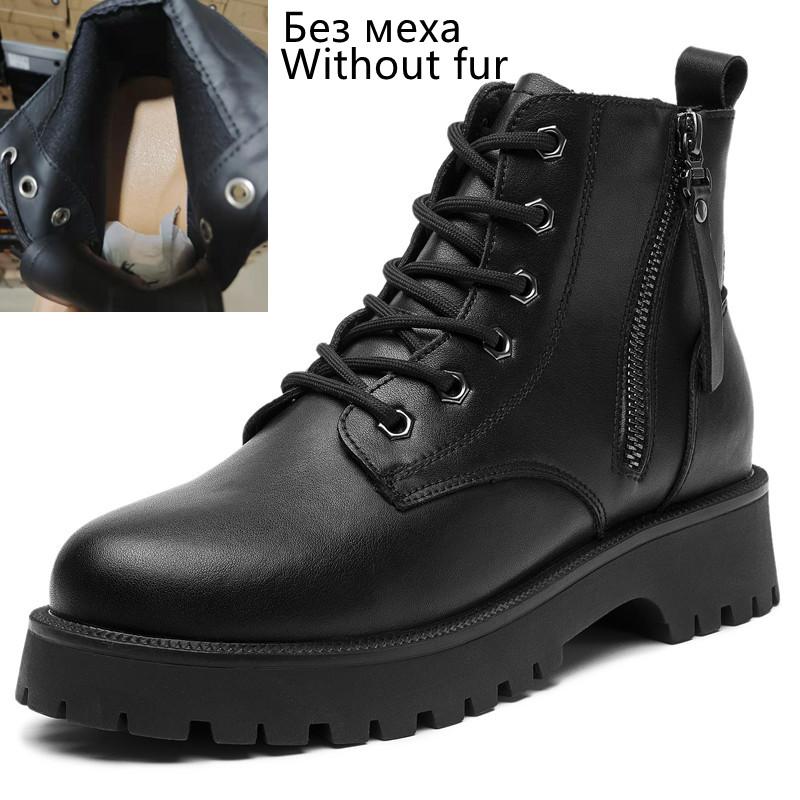 Fashion Genuine Leather Ankle Boots Women Autumn 2025 New Double Zipper Women's Ankle Boots Platform Thick Heel Motorcycle Boots Women