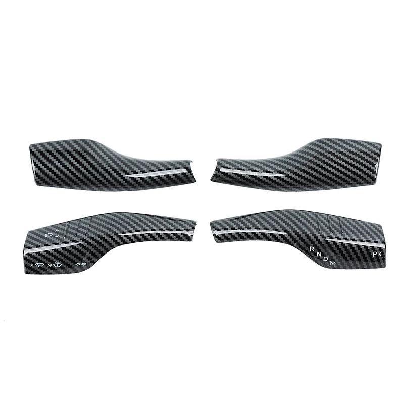 2 Pcs Carbon Fiber Look Gear Shift Cover Paddle Shifter Steering Wheel Extension Accessories for Tesla Model 3 Y 2017-2021