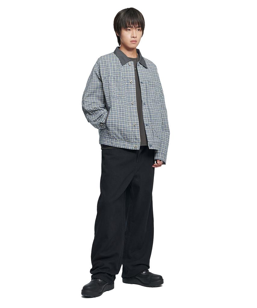 Nomanual Check Trucker Jacket - Washed Blue