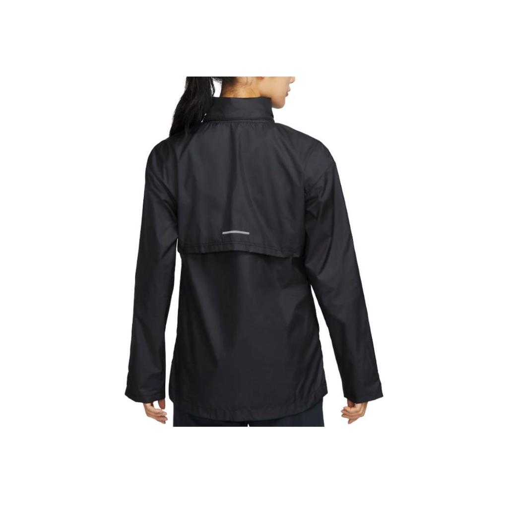 Nike Solid Color Stand Collar Zip Jacket Women Jackets Black FB7452-010