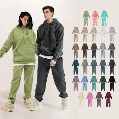 Herfst en Winter Heren Koppel Hoodie Effen Kleur Met Capuchon Amerikaans Sweatshirt Set