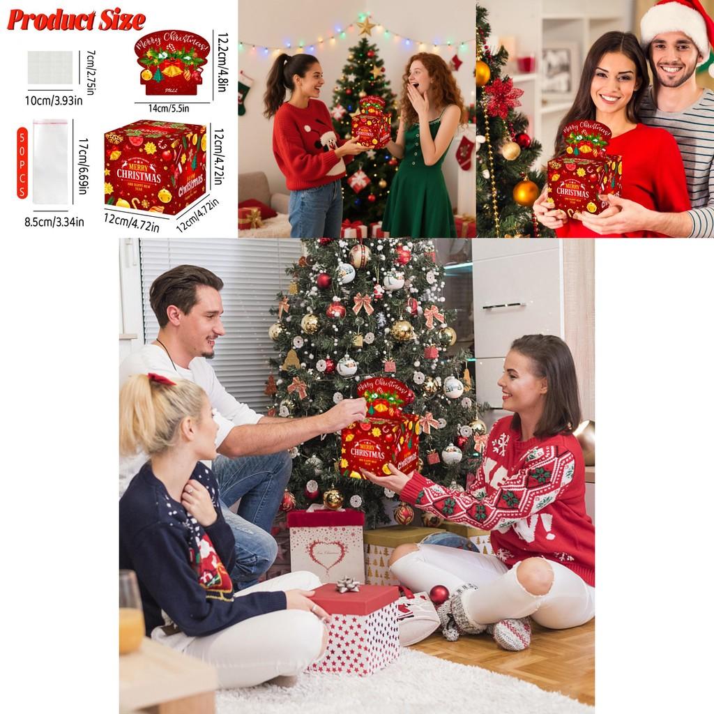 Red Christmas Party Gift Box With Foldable Design For Holiday Celebrations And Giving