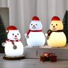 Snowman Tap Light Cute Christmas Lamp Rechargeable Silicone Touch Bedside Light Snowman Mood Lighting for Christmas Tree