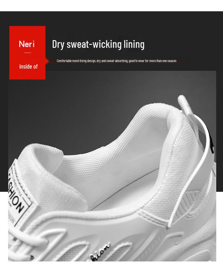 Men's Autumn Breathable Mesh Sneakers - Korean Style, Trendy, Thick Sole, Versatile Casual Running Shoes