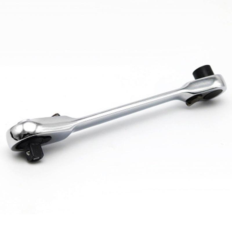 2 In 1 Mini Double Ended Quick Socket Ratchet Wrench Rod 1/4 Inch Screwdriver Bit Tool Chrome Vanadium Steel Ratchet Handle Wrench