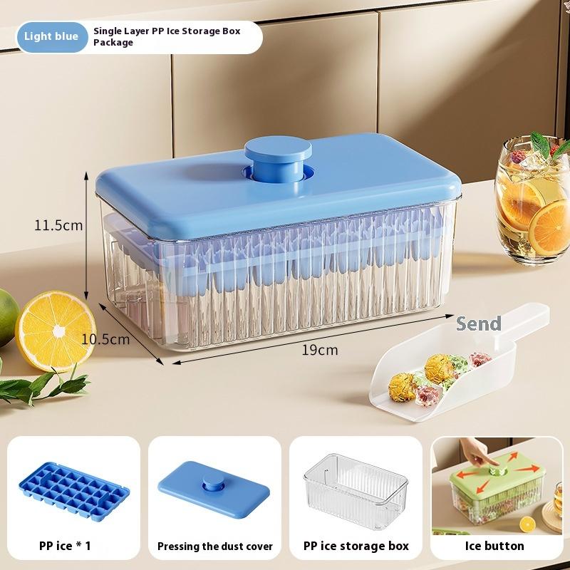 Press-to-Release Ice Cube Tray Food Grade Large Capacity for Home Freezer Storage Box for Perfect Ice Blocks Ice Cube Gadget