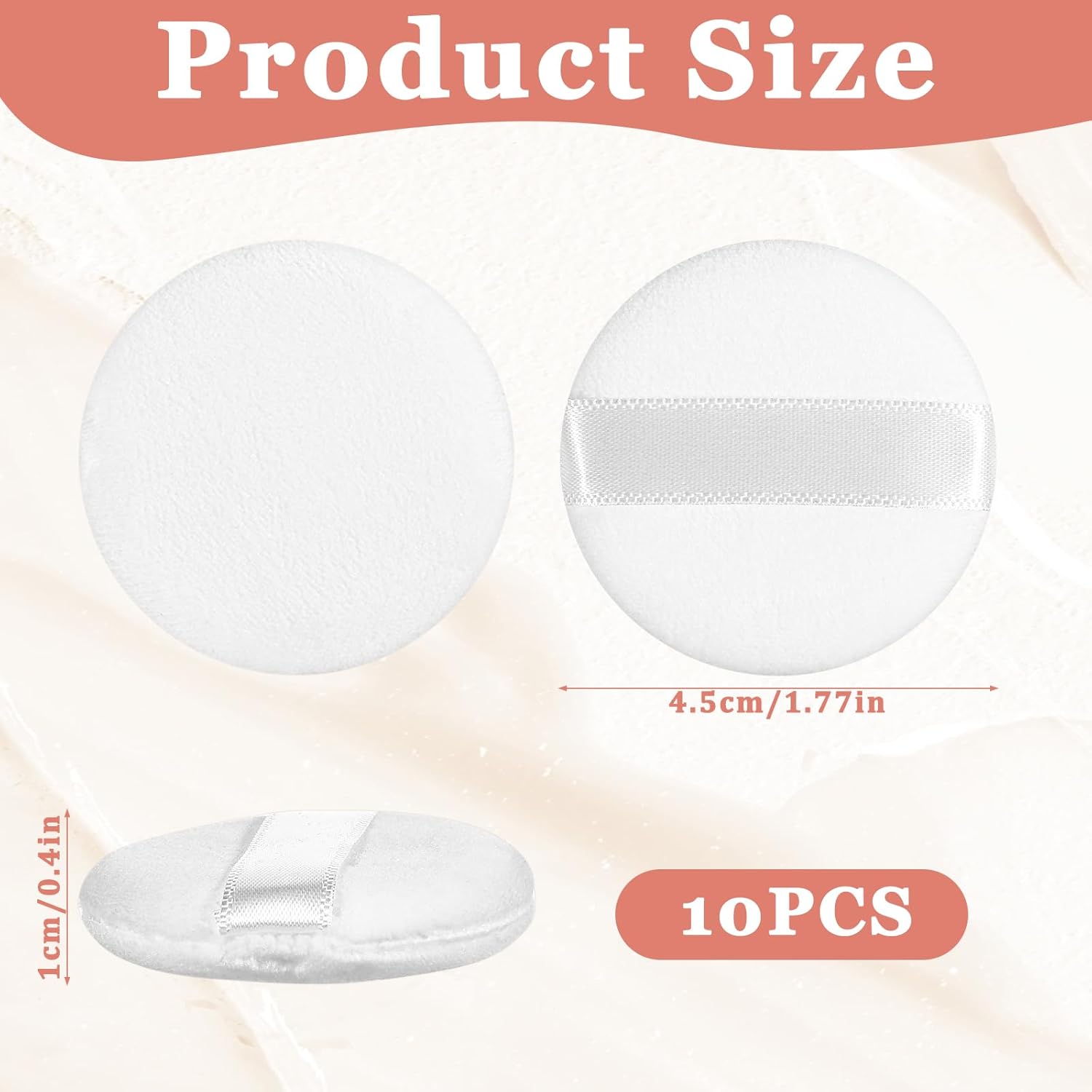 10 PCS White Mini Powder Puff, Small Powder Puff for Women Beauty, Finger Puffs for Makeup for Women