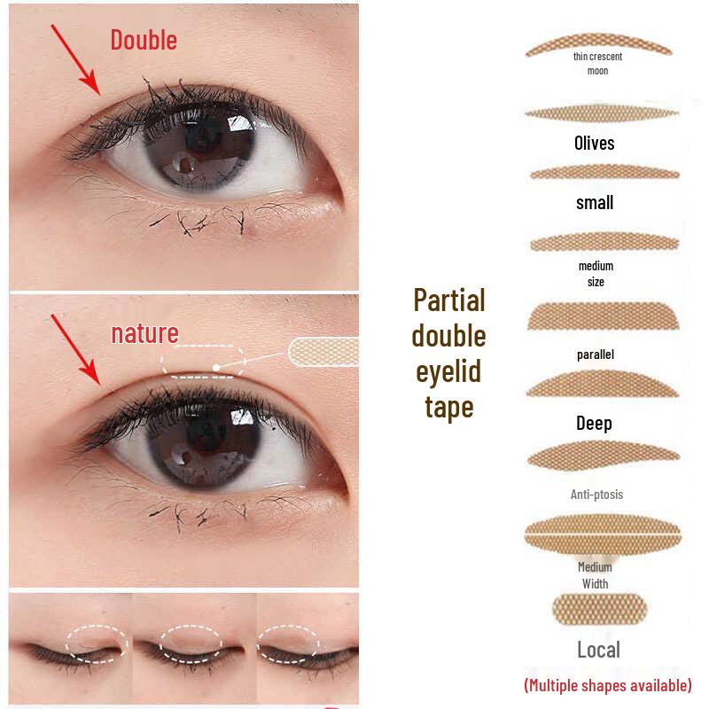 9 Pairs Skin-Toned Mixed Eyelid Tapes for Invisible Double Eyelid Support and Swollen Eye Adjustment