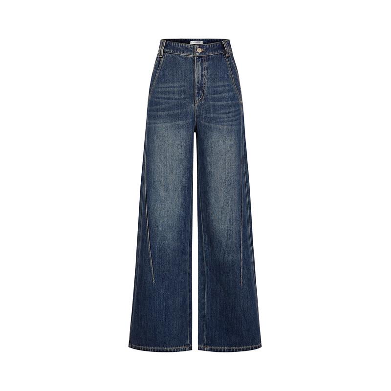 JZ Anna Co. Women's Retro Washed Straight Leg Denim Jeans