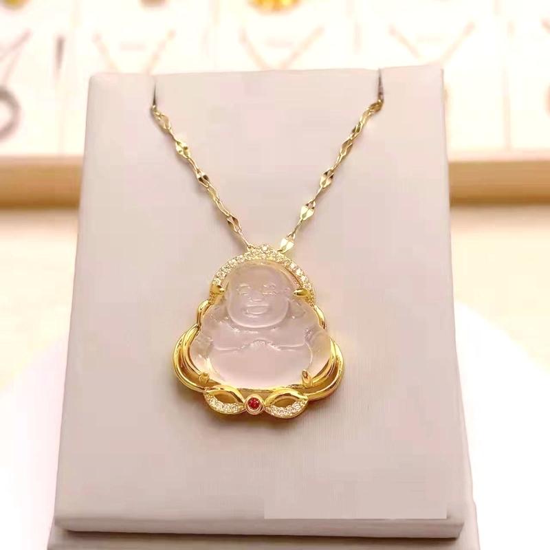 Unisex Hand-carved Maitreya Buddha Resin Pendant Necklace Charm Jewelry Fashion Amulet Magical Power Brings Blessing