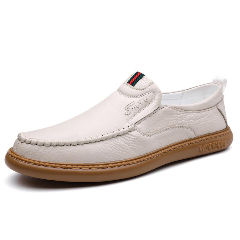 Fashion Summer Autumn New Designer Loafers for Men Solid Color Fashion Casual Leather Shoes Male Hallow Breathable Driving Shoes Man