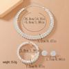 Double Layer Bridal Jewelry Set With Water Diamonds Pendant And Bracelet For Women