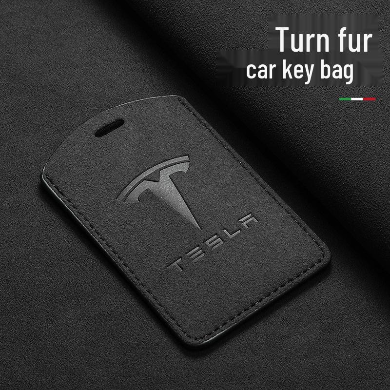 

Чехол для ключа Tesla для Model 3/Y/X/S - Двухцветный дизайн с замшевой пряжкой