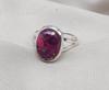 Purple Copper Turquoise Ring: 925 Sterling Silver Jewelry Oval Shape Gemstone Ring