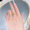 Anello Aperto Regolabile, Anello a Tre Fasce con Design a Goccia d'Acqua Avvolta, Anello Cocktail Scintillante con Zirconia Cubica per Regalo Gioiello