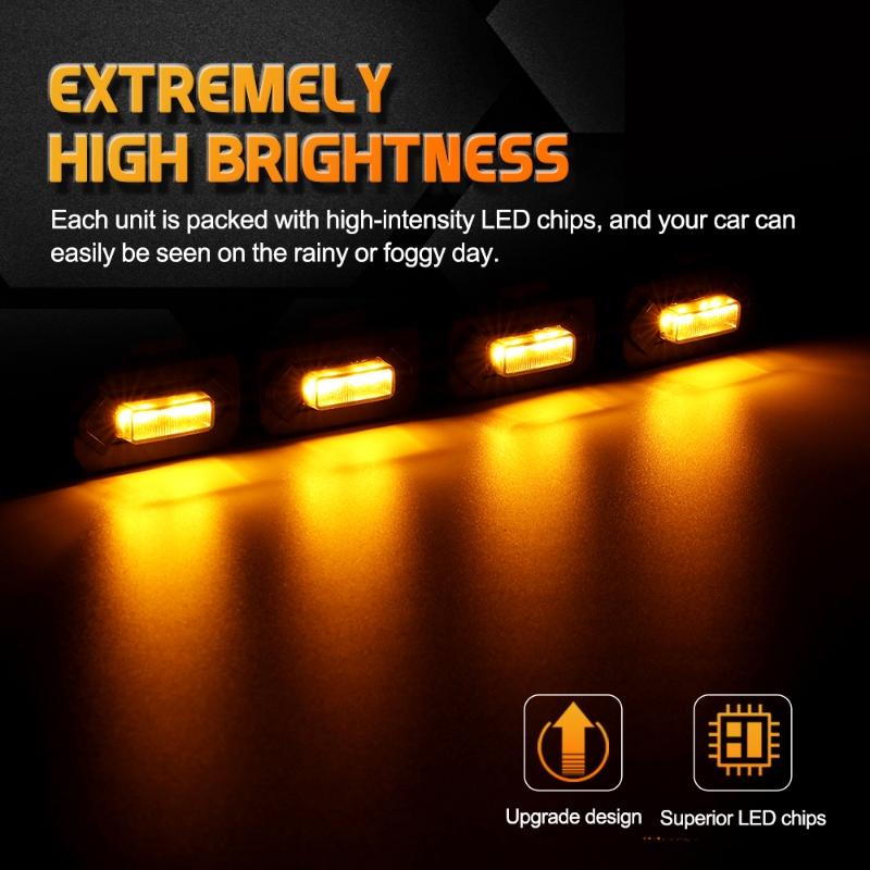 4 Teile/satz Auto Front Hood Grille Licht Raptor LED Licht Kühlergrill LED Lichter Fit für Toyota Tacoma