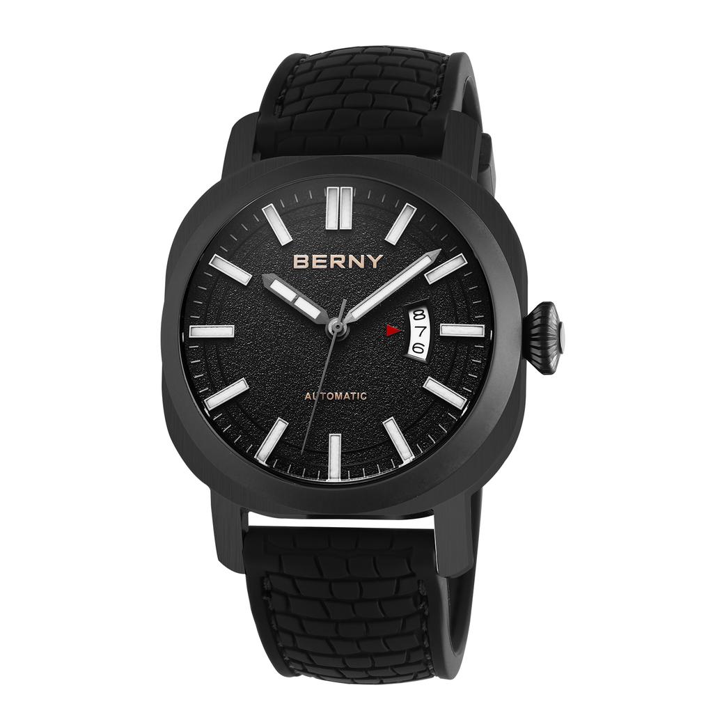 BERNY Diver Watches for Men Automatic Mechanical Men's Watches Calendar Super Luminous Sapphire 10ATM Waterproof Dive Wristwatch