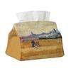 Tissue Box Rectangular Napkin Holder with Oil Painting Design Resistant To Fading Dispenser for Home Office Bathroom Kitchen Bedroom