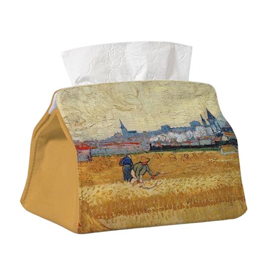 

Tissue Box Rectangular Napkin Holder with Oil Painting Design Resistant to Fading Dispenser for Home Office Bathroom Kitchen Bedroom C