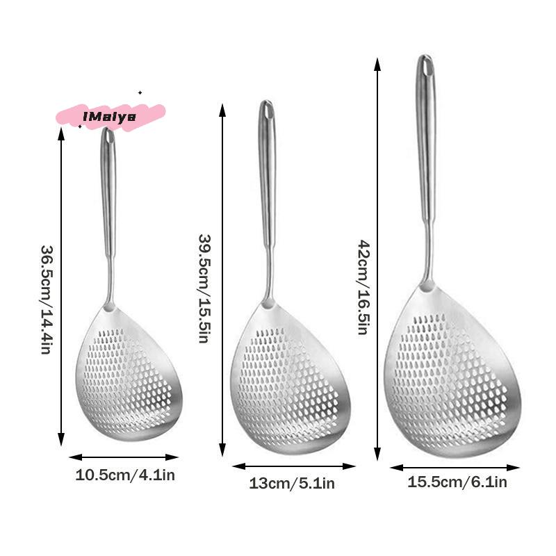 1 Stück Großer Edelstahl-Sieblöffel Schwerlast-Küchensieb Kochutensil zum Frittieren und Kochen