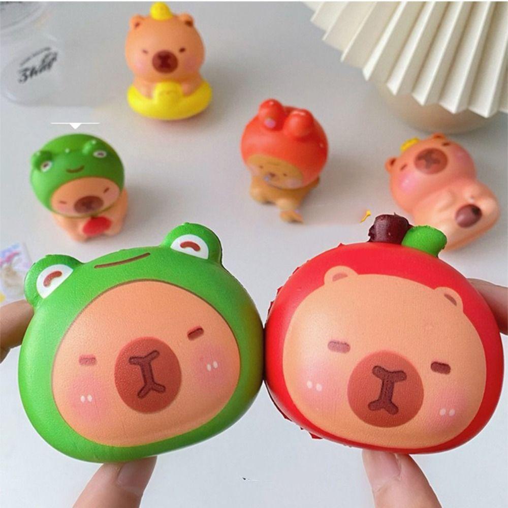 Slow Rebounce Cartoon Fidget Toy PU Pinch Decompression Toy Capybara Squeeze Toy Kids Tricky Doll