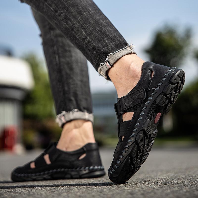 Men Genuine Leather Sandals Outdoor Sport Sandals Casual Shoes Summer