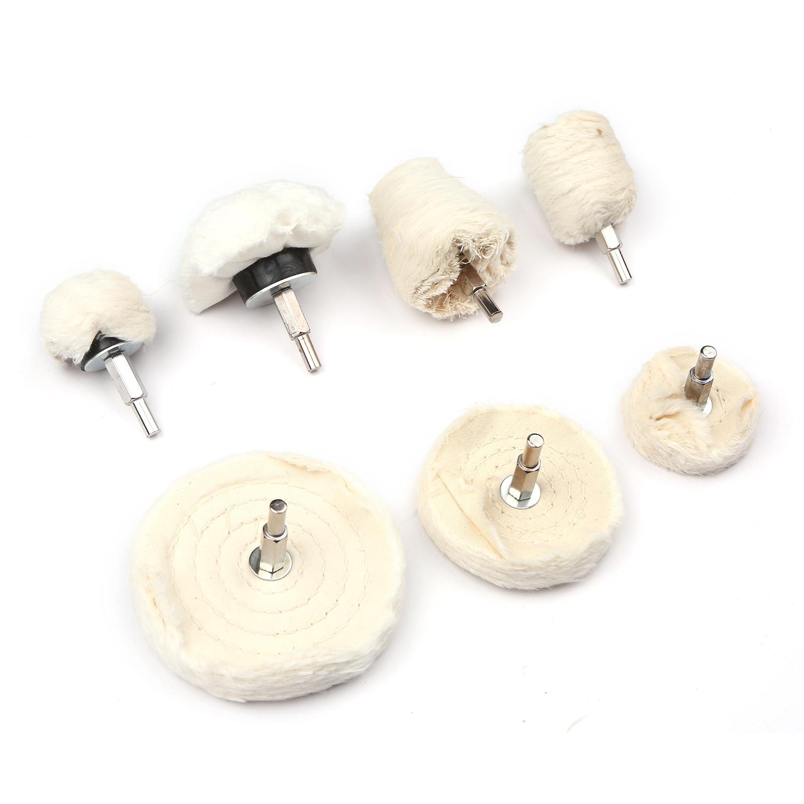 

7pcs 6.35 Shank Lint Polishing Wheel Polishing Tool Kit Buffing Wheel Polishing Pad Tools for Stainless Steel Aluminum