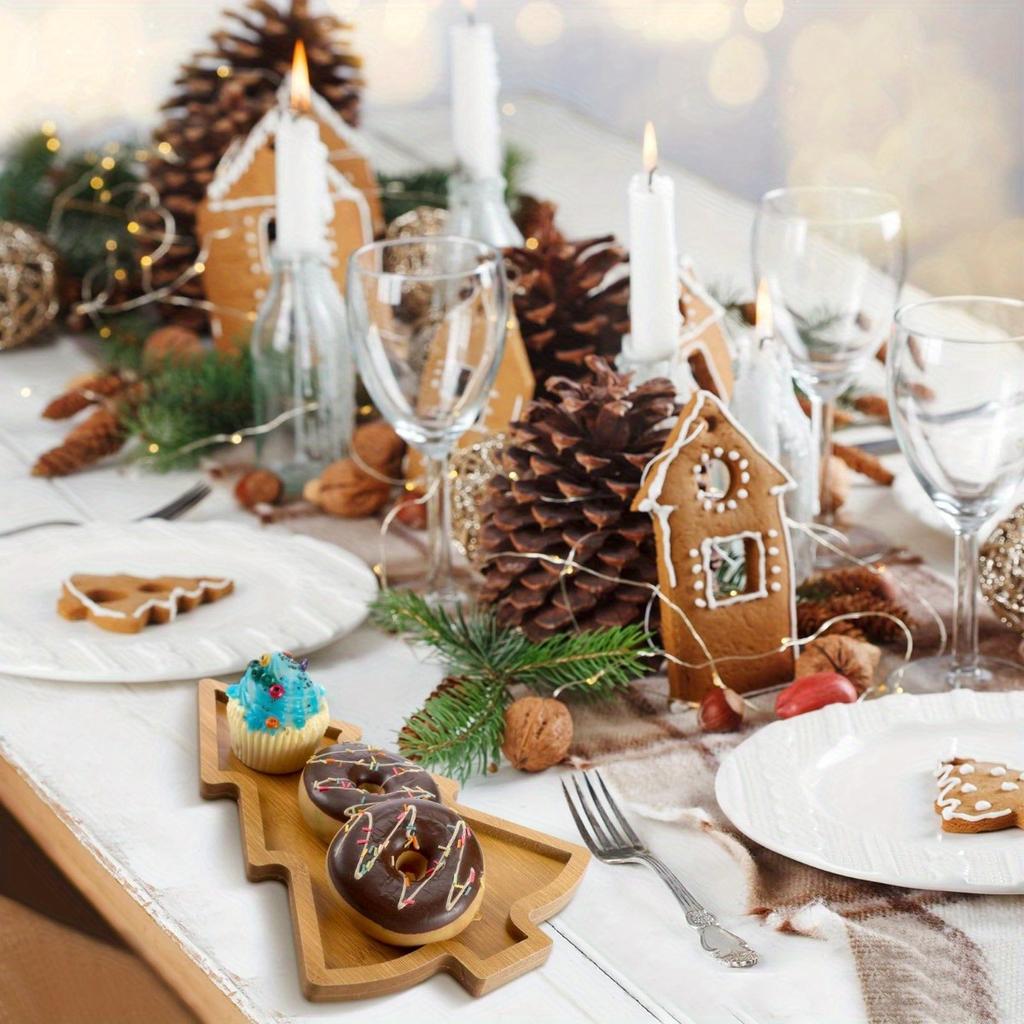 wooden Christmas tree plate tray for food appetizers desserts snackacs sushi Japanese sashimi plate restaurant