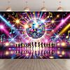 Pozadí fotokoutku Disco Party, Třpytivá disco koule a Silueta tančících jako pozadí pro akce s tématem 80. let