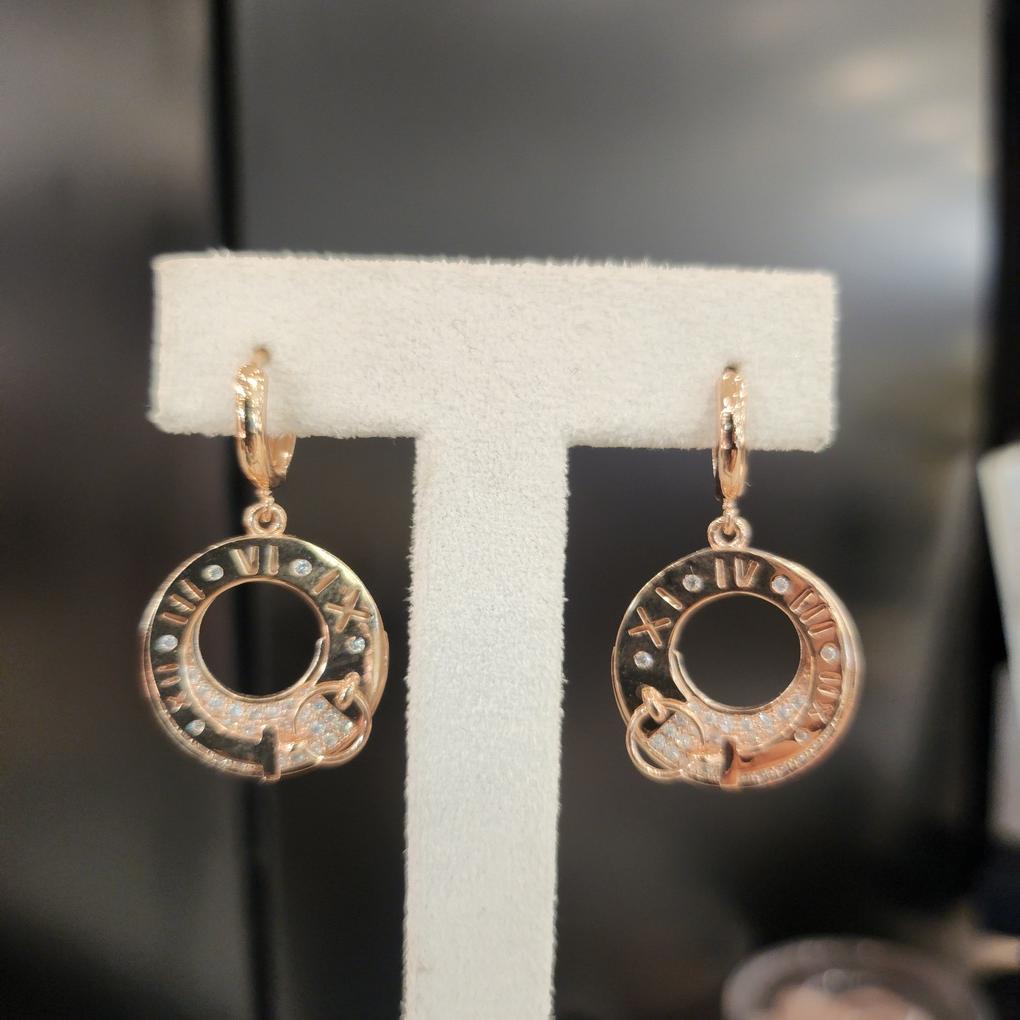 ARTRIA Roman Numeral Touring E Circle Earrings JTOERFR0024PKF