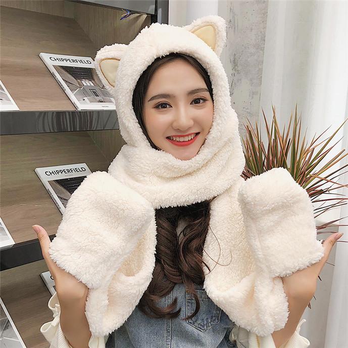 Fluffy scarf and gloves Clearance