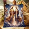 Nr. 2 6 Größen Barmherziger Jesus Christlicher Gott Flanell Kunstdecke, Sofabettdecke Vier Jahreszeiten Weiche Flauschige Steppdecke Flanell Überwurf