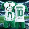 Summer Hot Selling Mbappe 10 Commemorative Edition Children's Quick Drying Loose Sports T-shirt Shorts Set  FamilyMatching
