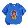 Kids Boys Girls 100% Cotton O-neck Short Sleeve T-Shirt, Cartoon Cool Boy Pattern Casual Soft Breathable Tee for Daily Wear School Holiday Top