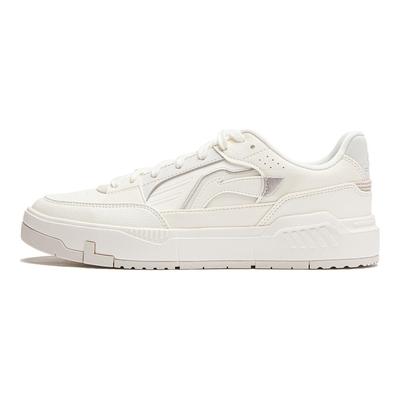 Li Ning Common 80er Bequeme Schnürschuhe Dicke Sohle Höhenvergrößernd Rutschfest Stoßdämpfend Low-Top Skateschuhe Herren Sneaker Off-White AGCU055-1