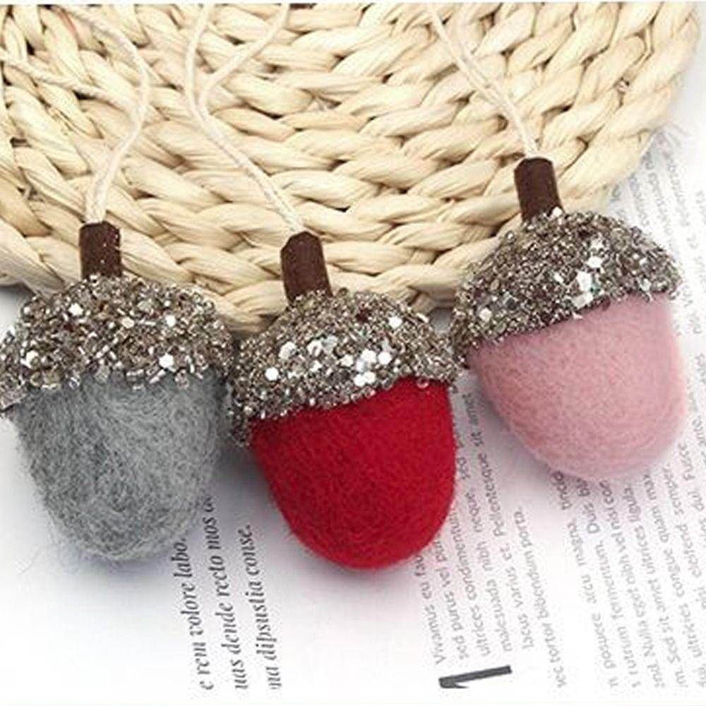 3pcs Pine Cone Acorn Balls Cute Christmas Oak Fruit Xmas Tree Pendant Room