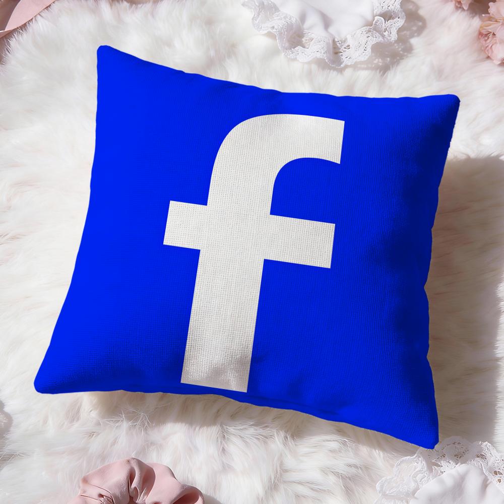 

Классический логотип f-facebook Наволочка Премиум-Комфорт Двусторонняя Наволочка -Дизайн «Два в Одном» для Любой Комнаты и Салона Автомобиля 30cmx30cm
