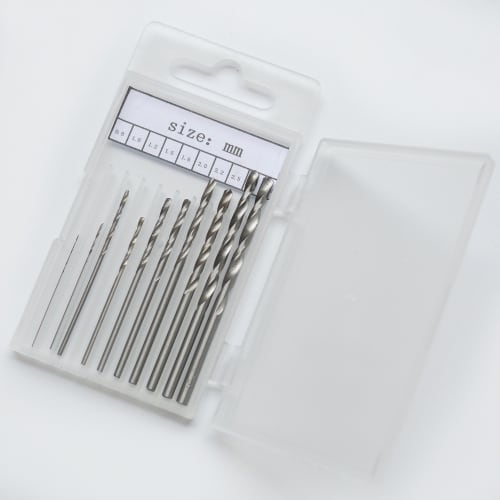 Craft Tool Replacement Drill Bits for Pin Vise, 0.8mm to 3.0mm, 10-Piece Set with Storage Case
