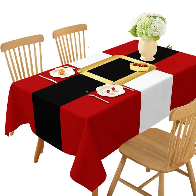 New Christmas Printed Table Cloth Holiday Decoration Waterproof and Stain Resistant Table Cloth Versatile and Easy To Maintain