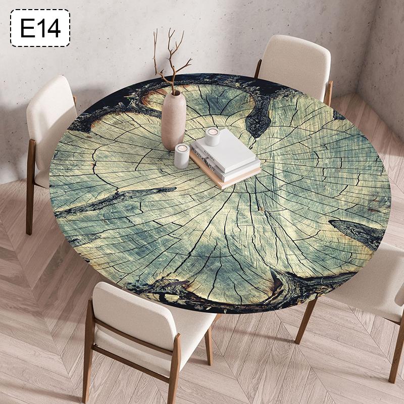 

Waterproof And Oil-proof Dining Table Cover Round Elastic Fitted Edged Table Cloth Outdoor Picnic Camping Courtyard Tablecloth 60cm