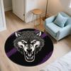Wolf Head,Round Area Rug,Carpet Rug for Living Room Bedroom Sofa Playroom Decor,Non-slip Floor Mat