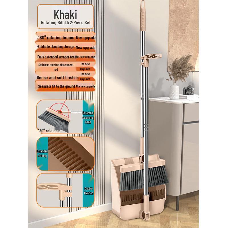 Li Lin High-Quality Non-Stick Broom & Dustpan Set with Squeegee for Hair.