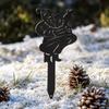 Metal Art Santa Claus Garden Stake Christmas Yard Decoration Outdoor Metal Sculpture Lawn Ornament Festive Holiday Display