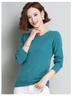 Hengyuanxiang Women's Pure Wool Round Neck Sweater - Solid Color Casual Knitwear for Spring, Autumn, and Winter