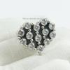 Cubic Zirconia Heart Ring, 925 Sterling Silver Cluster Ring
