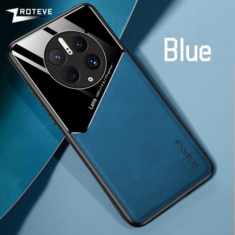 

Чехол Mate50 Pro Zroteve из искусственной кожи, автомобильный магнитный жесткий чехол для ПК для Huawei Mate 50 60 Pro Mate60, противоударные чехлы для телефонов For Mate 50 Pro синий