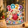 Colorful 2027 Sheep Year Stickers Large Size Lamb Window Decal 5D Window Glass Decor  Office
